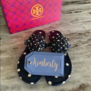 TB Millers in navy polka dot